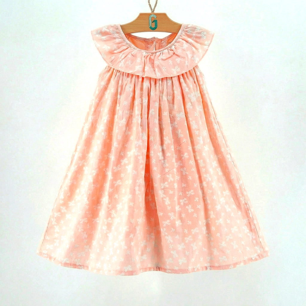 Dress Peach with white flowers - 28111