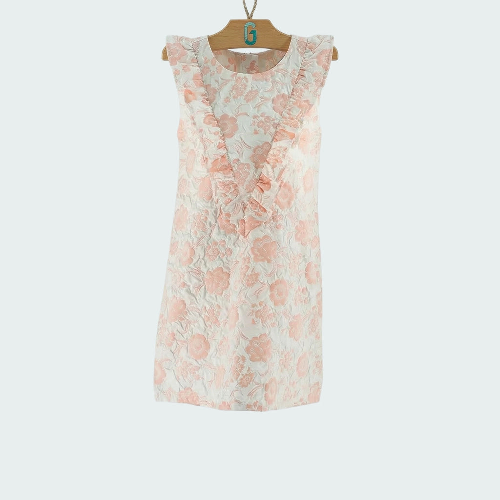 Dress Peach - Floral Frill-27002