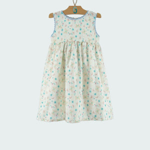 Dress White - Butterflies & Flowers Printed-27390