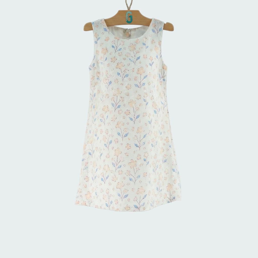 Dress Lace Off-white - Brown flowers-27611