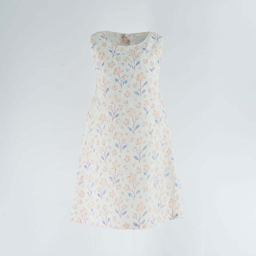 Dress Lace Off-white - Brown flowers-27611