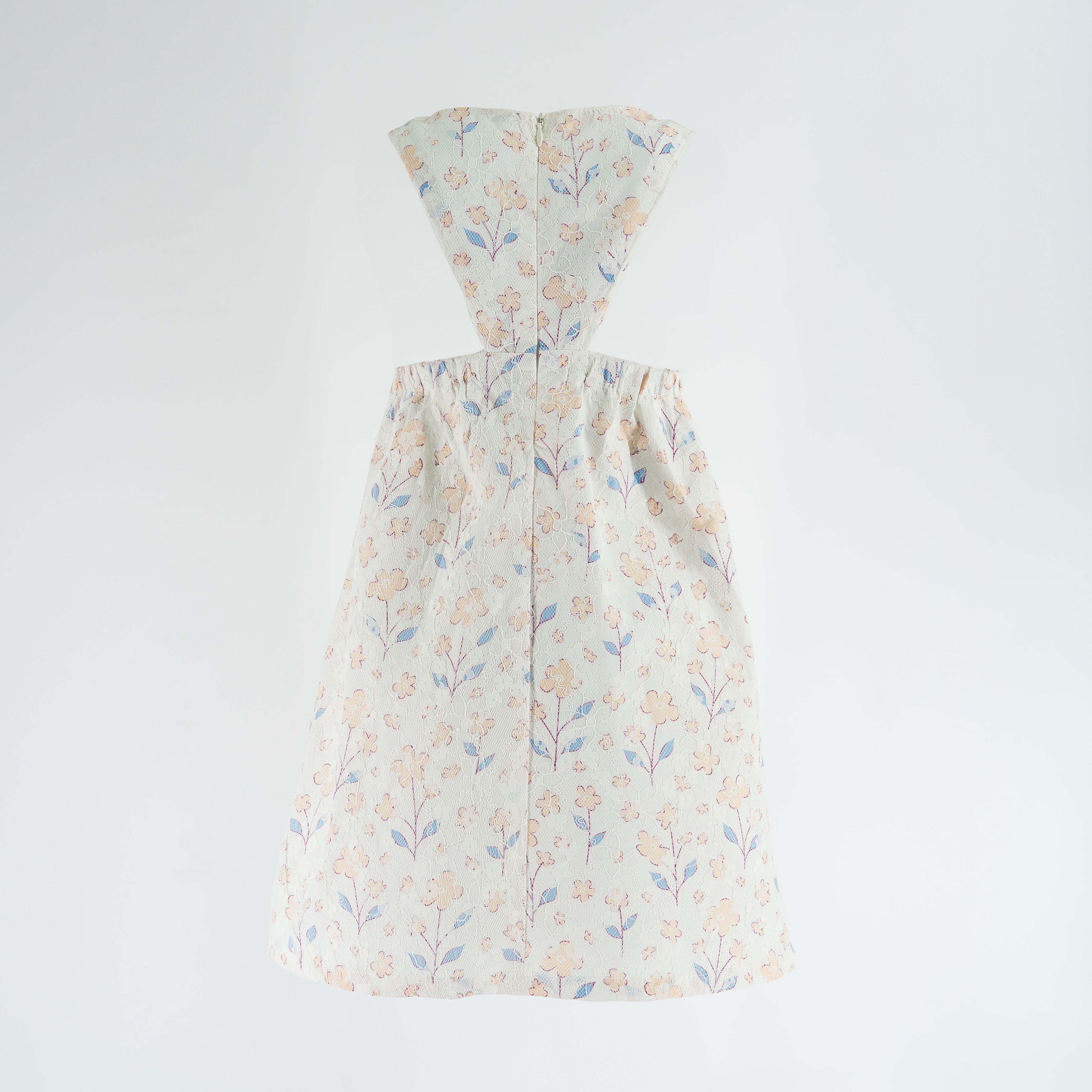 Dress Lace Off-white - Brown flowers-27611