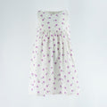 Dress White - Purple flowers printed - S.Less-27627