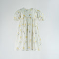 Dress White - Yellow flowers printed S. sleeve-27646
