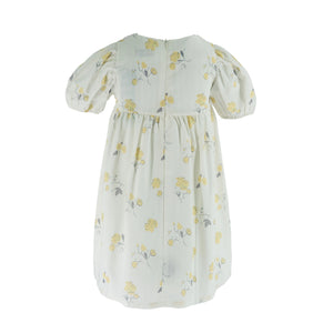 Dress White - Yellow flowers printed S. sleeve-27646