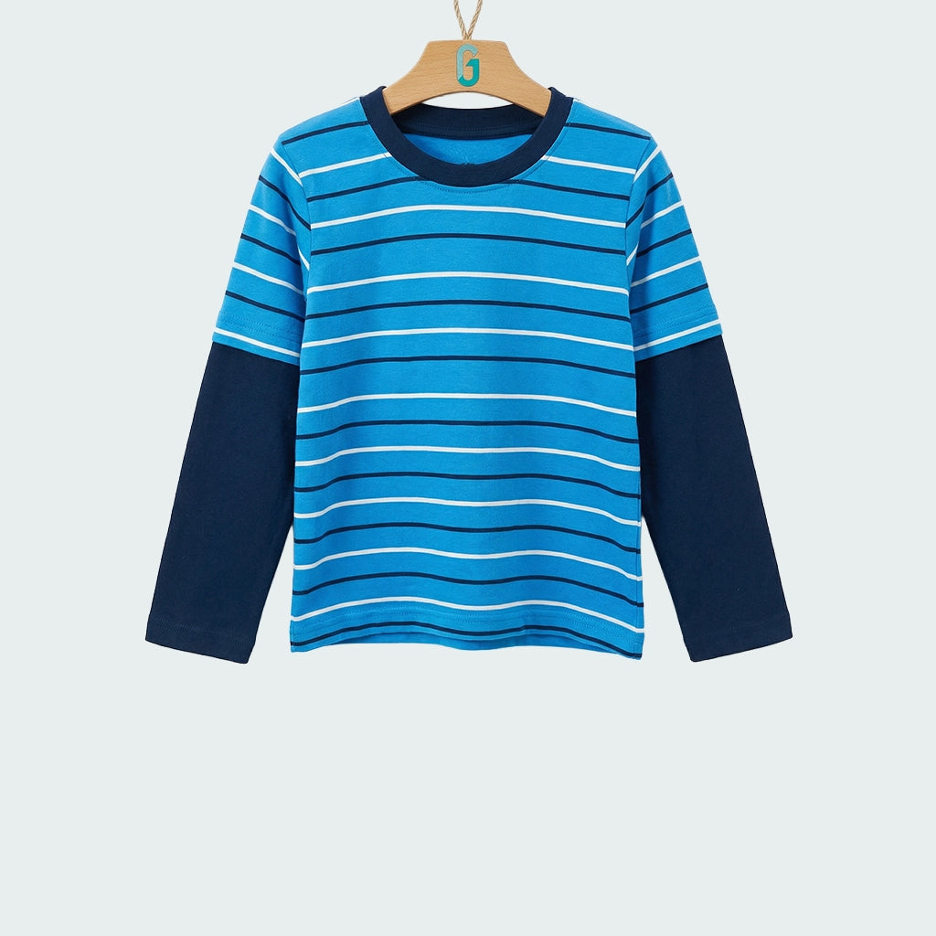 Crewneck Blue - White, N.blue Stripes - Long sleeve-27665