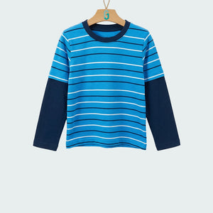 Crewneck Blue - White, N.blue Stripes - Long sleeve-27665
