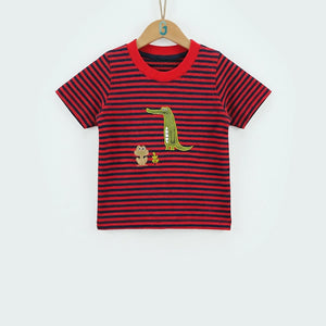 Crewneck Red, N.blue Stripes - Crocodile-27680