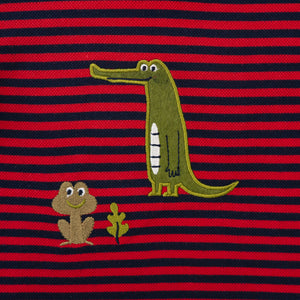 Crewneck Red, N.blue Stripes - Crocodile-27680