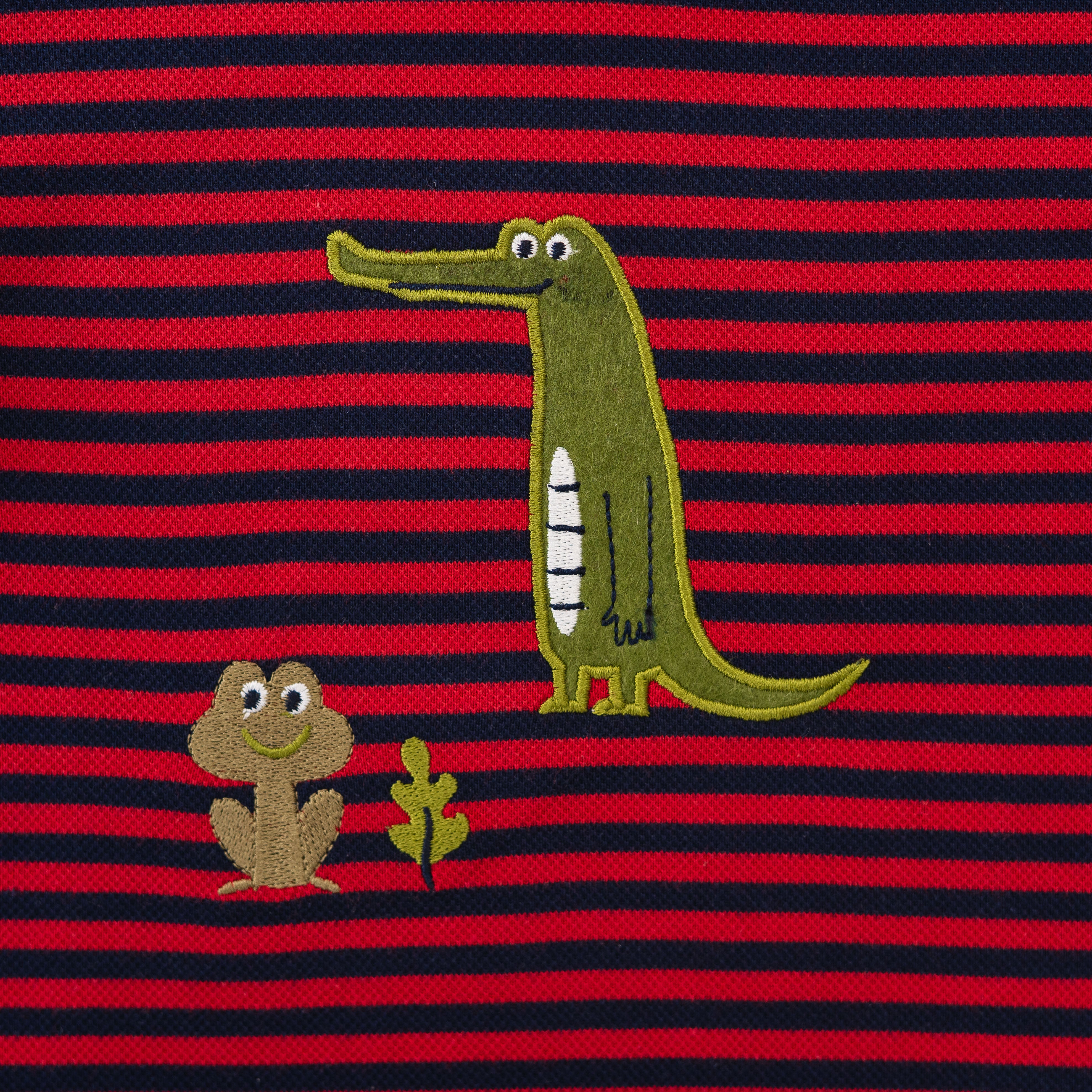 Crewneck Red, N.blue Stripes - Crocodile-27680