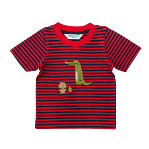 Crewneck Red, N.blue Stripes - Crocodile-27680
