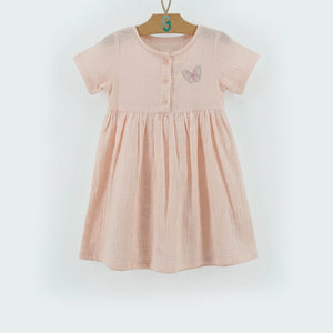 Dress Knit Pink With Butter Fly Attached-27706