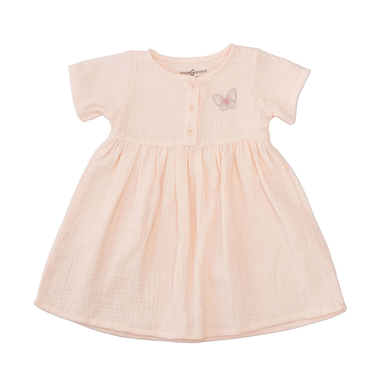 Dress Knit Pink With Butter Fly Attached-27706