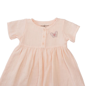 Dress Knit Pink With Butter Fly Attached-27706