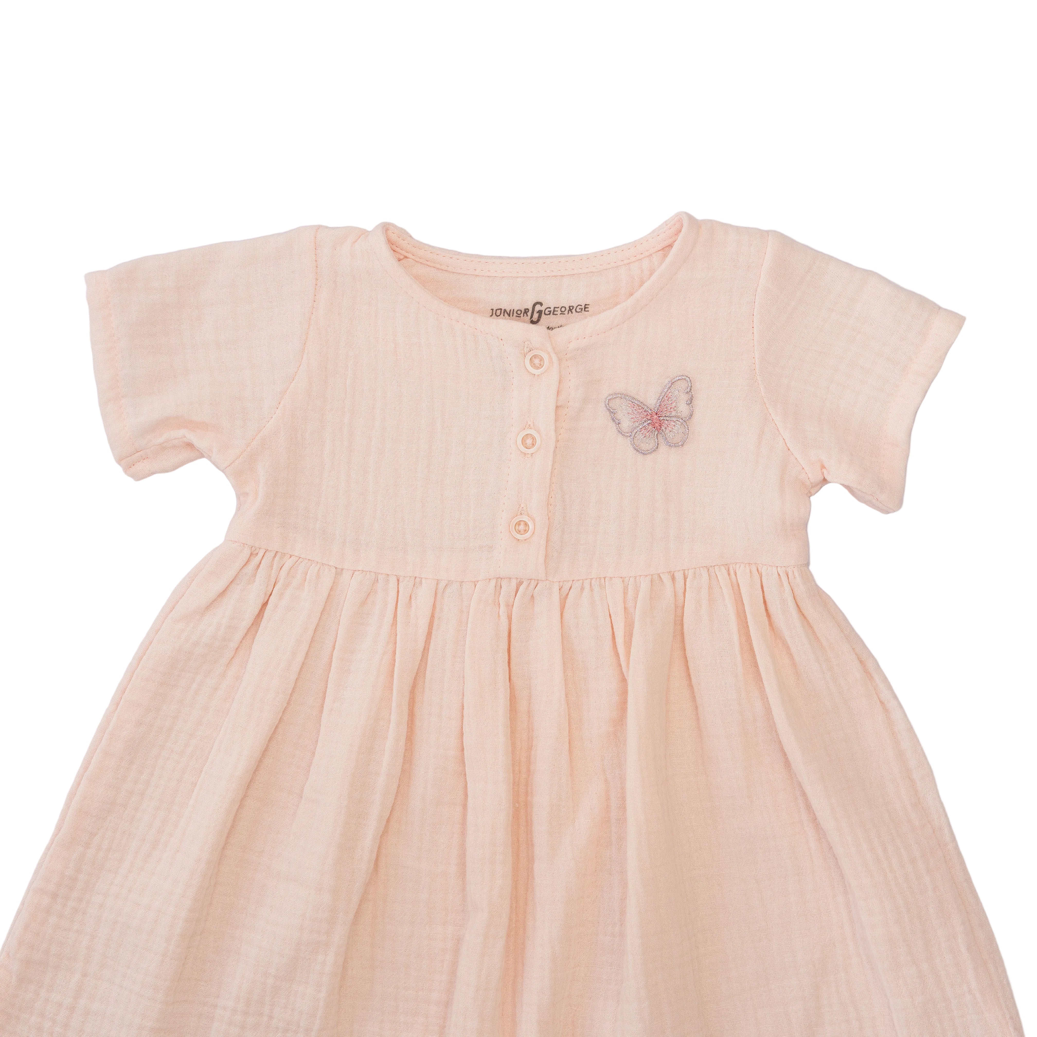 Dress Knit Pink With Butter Fly Attached-27706