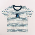 Crewneck White , Blue Stripes - B-27711