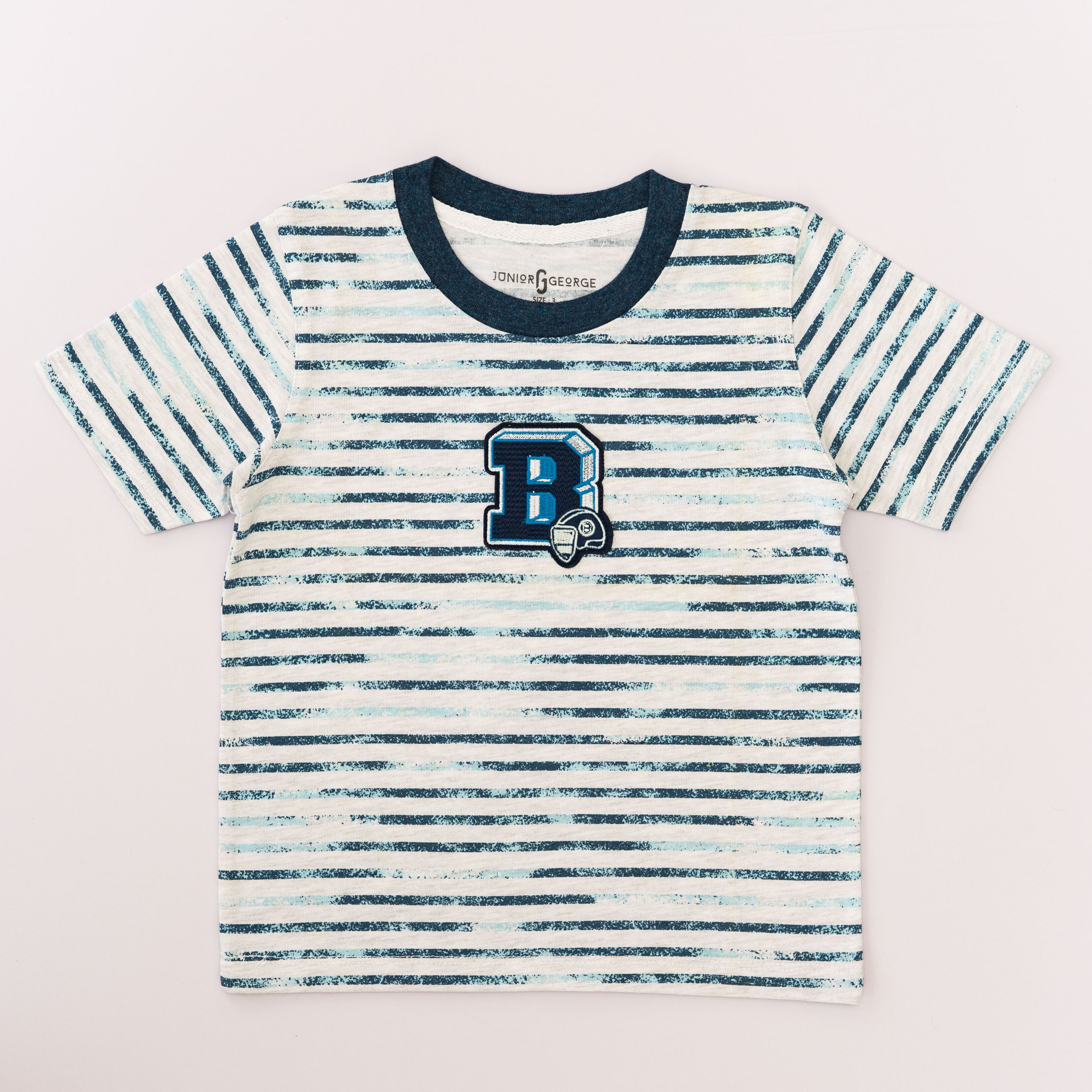 Crewneck White , Blue Stripes - B-27711