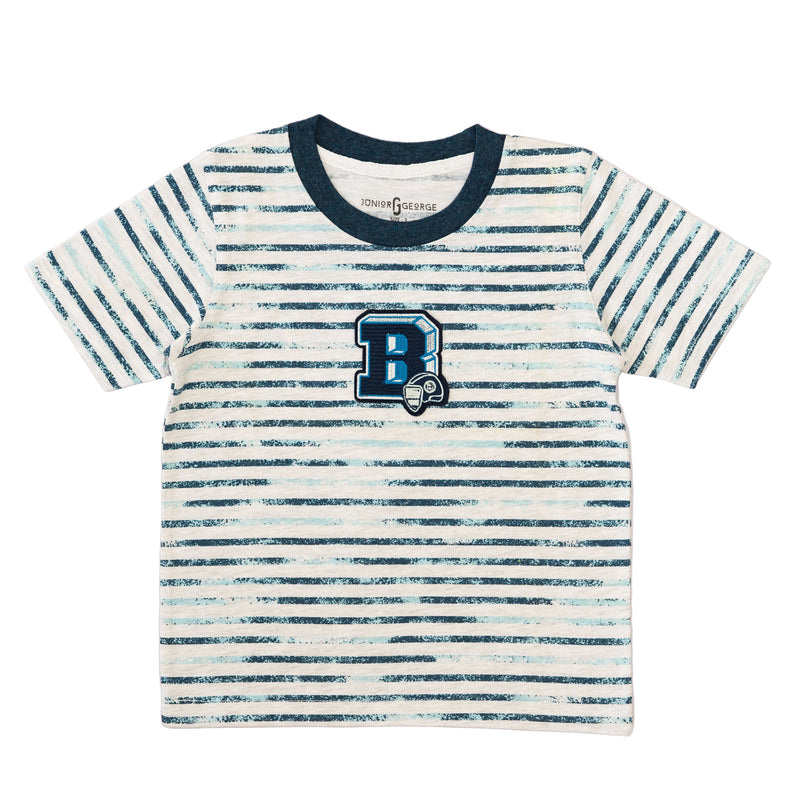 Crewneck White , Blue Stripes - B-27711