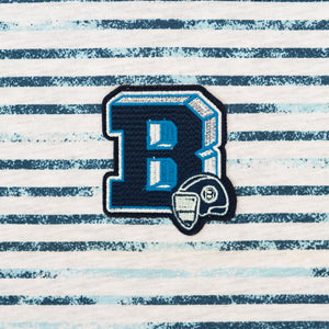 Crewneck White , Blue Stripes - B-27711