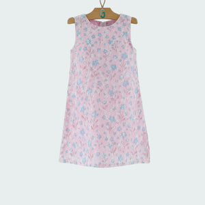 Dress Lace Pink - Blue Flowers-27714
