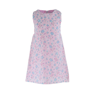 Dress Lace Pink - Blue Flowers-27714