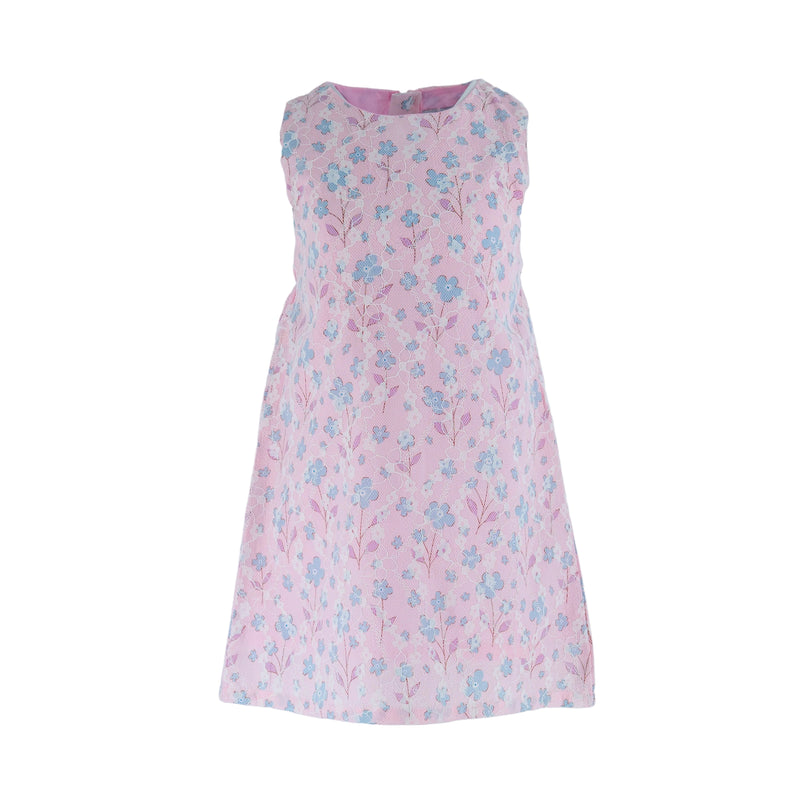 Dress Lace Pink - Blue Flowers-27714