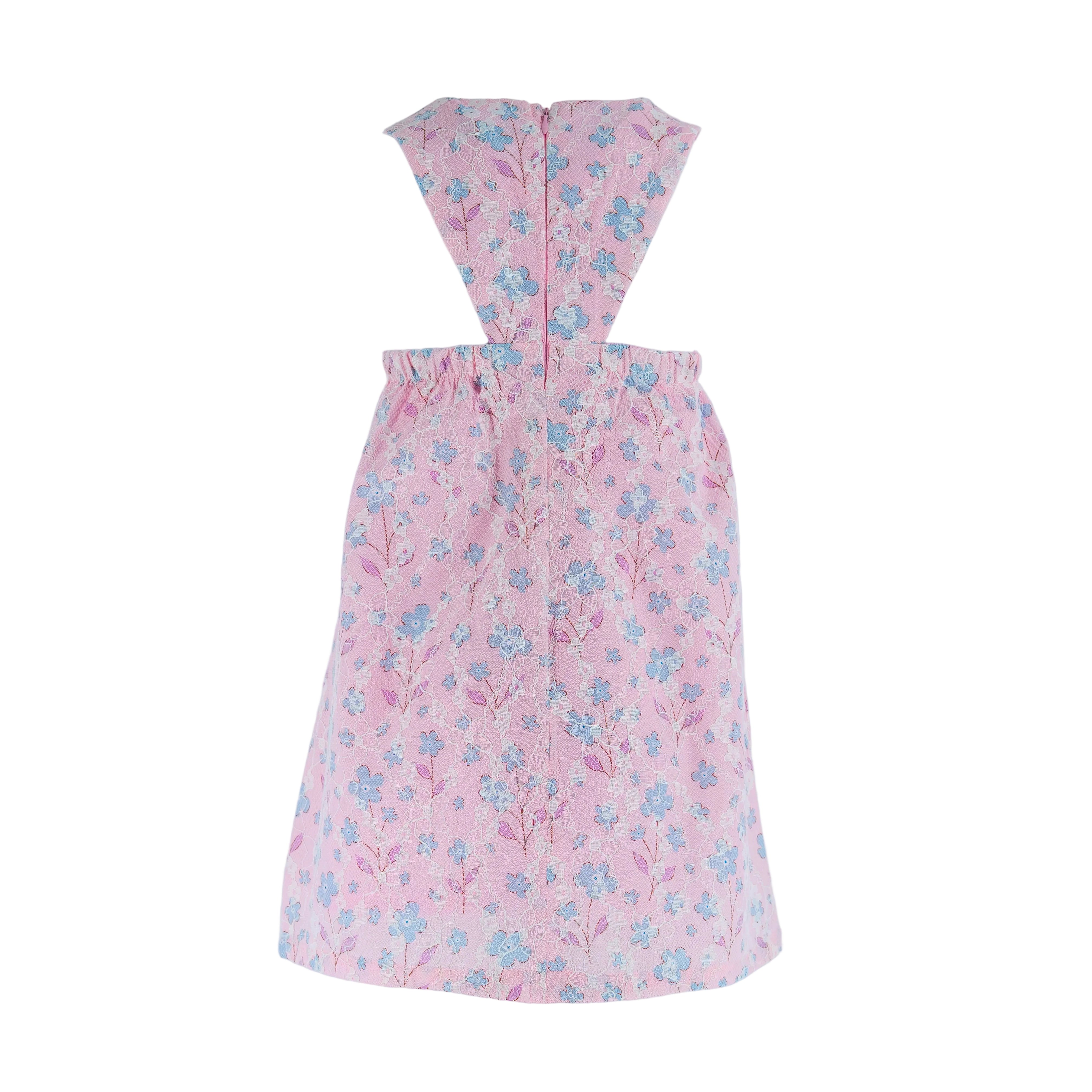 Dress Lace Pink - Blue Flowers-27714