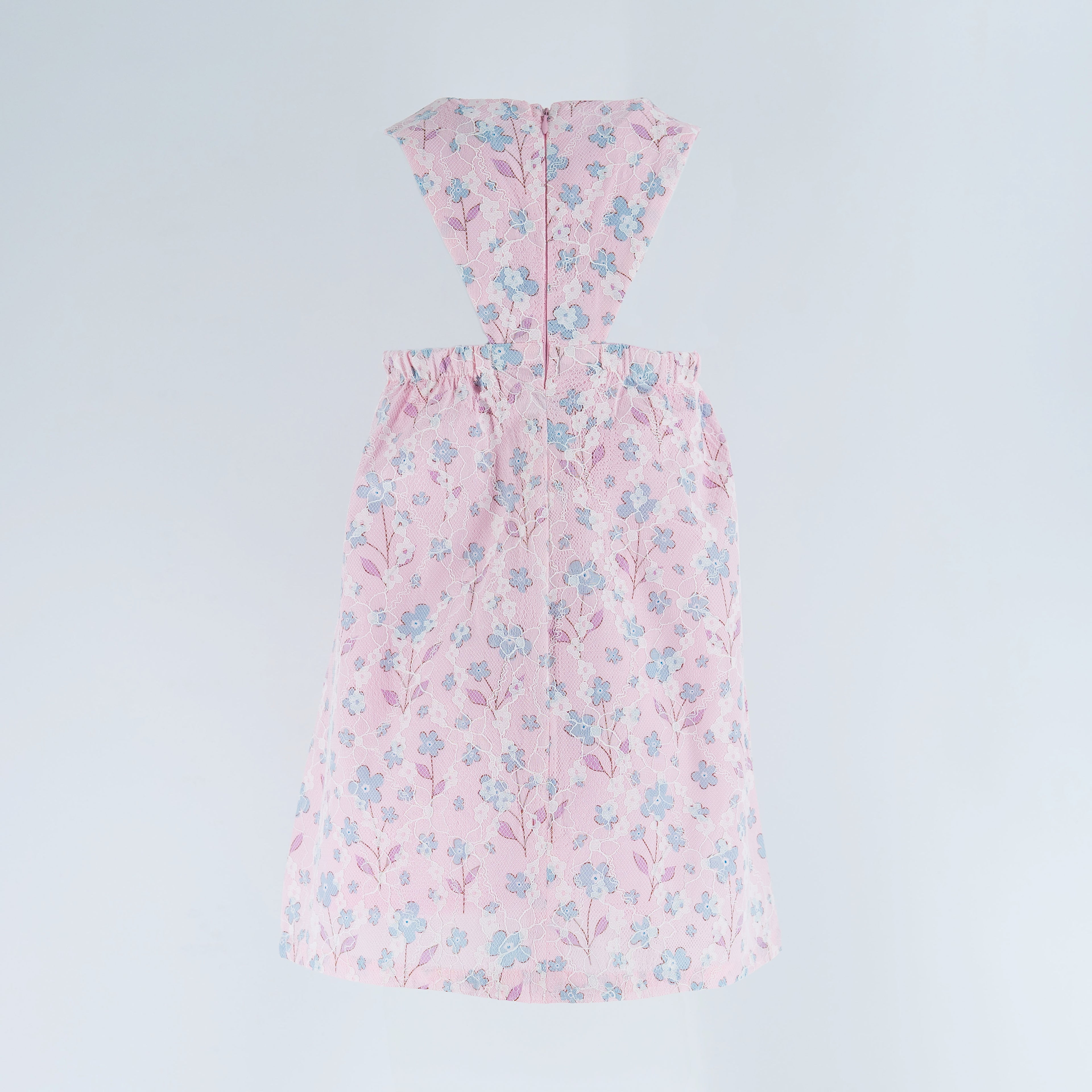 Dress Lace Pink - Blue Flowers-27714