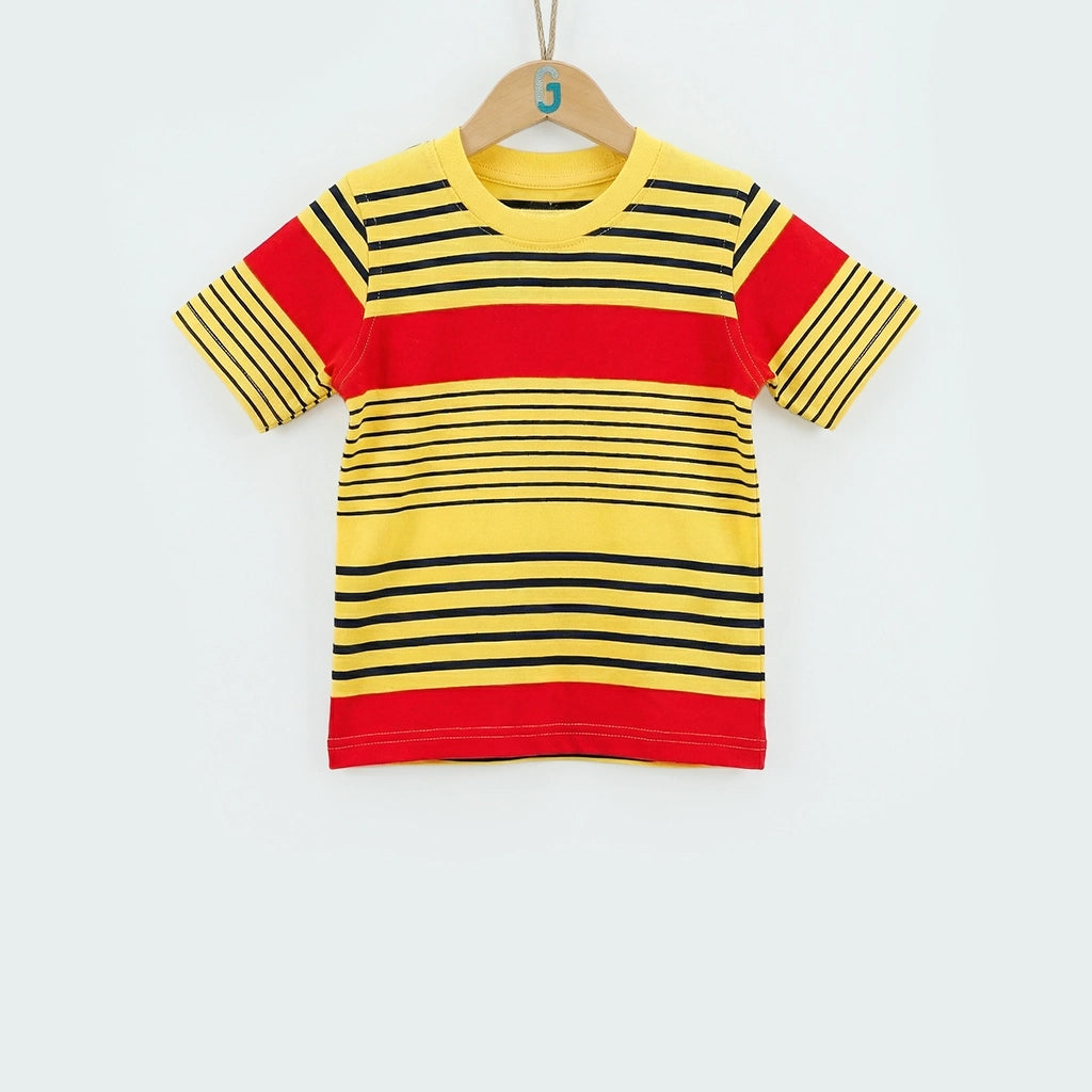 Crew Neck Stripes Yellow/Red/Navy Blue-27720