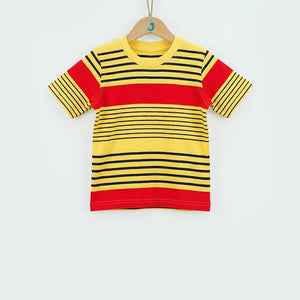 Crew Neck Stripes Yellow/Red/Navy Blue-27720