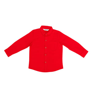 Shirt Long Sleeves - Plain Red-27744