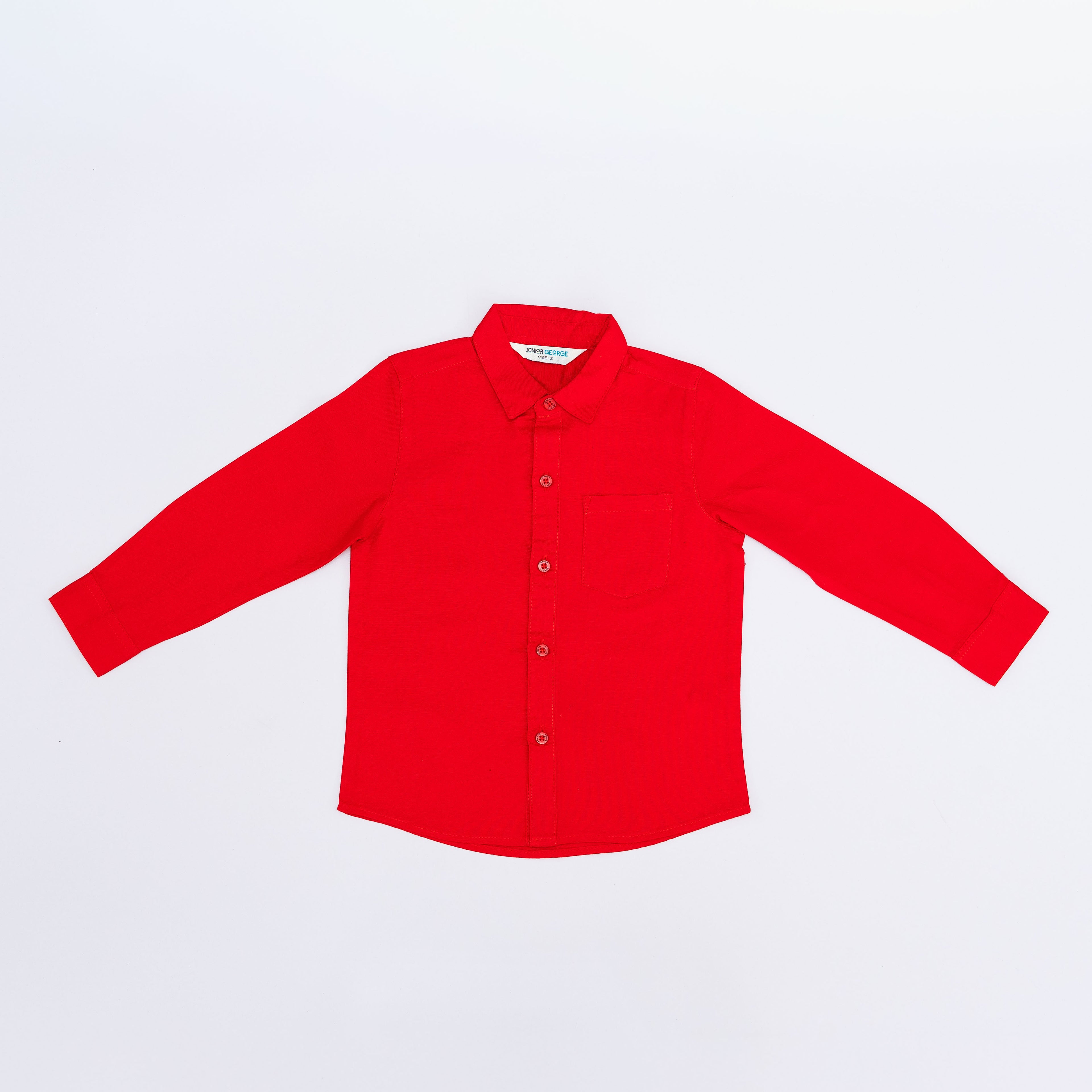 Shirt Long Sleeves - Plain Red-27744