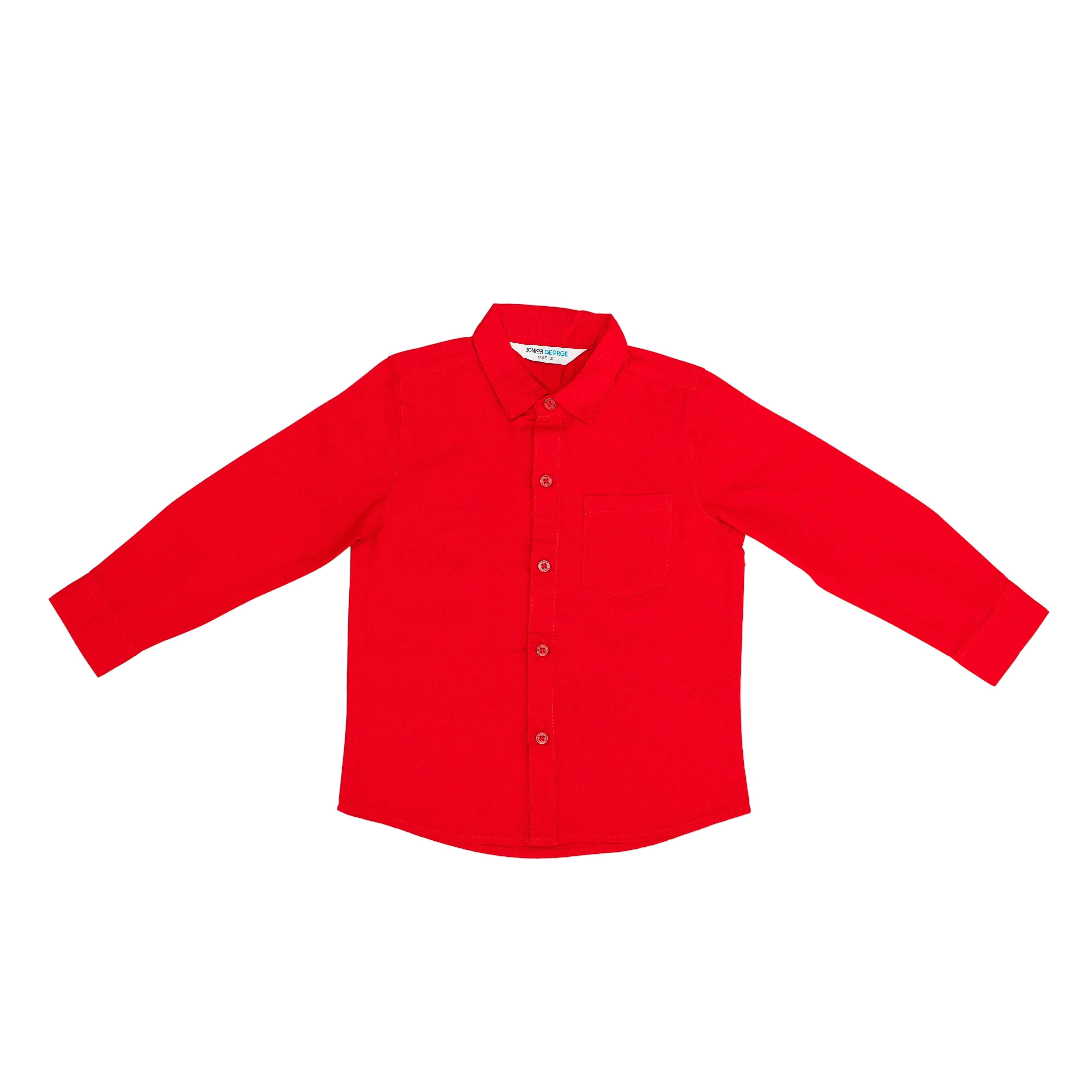 Shirt Long Sleeves - Plain Red-27744
