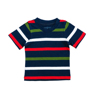 Crewneck Navy blue-white, red, green Stripes-27746