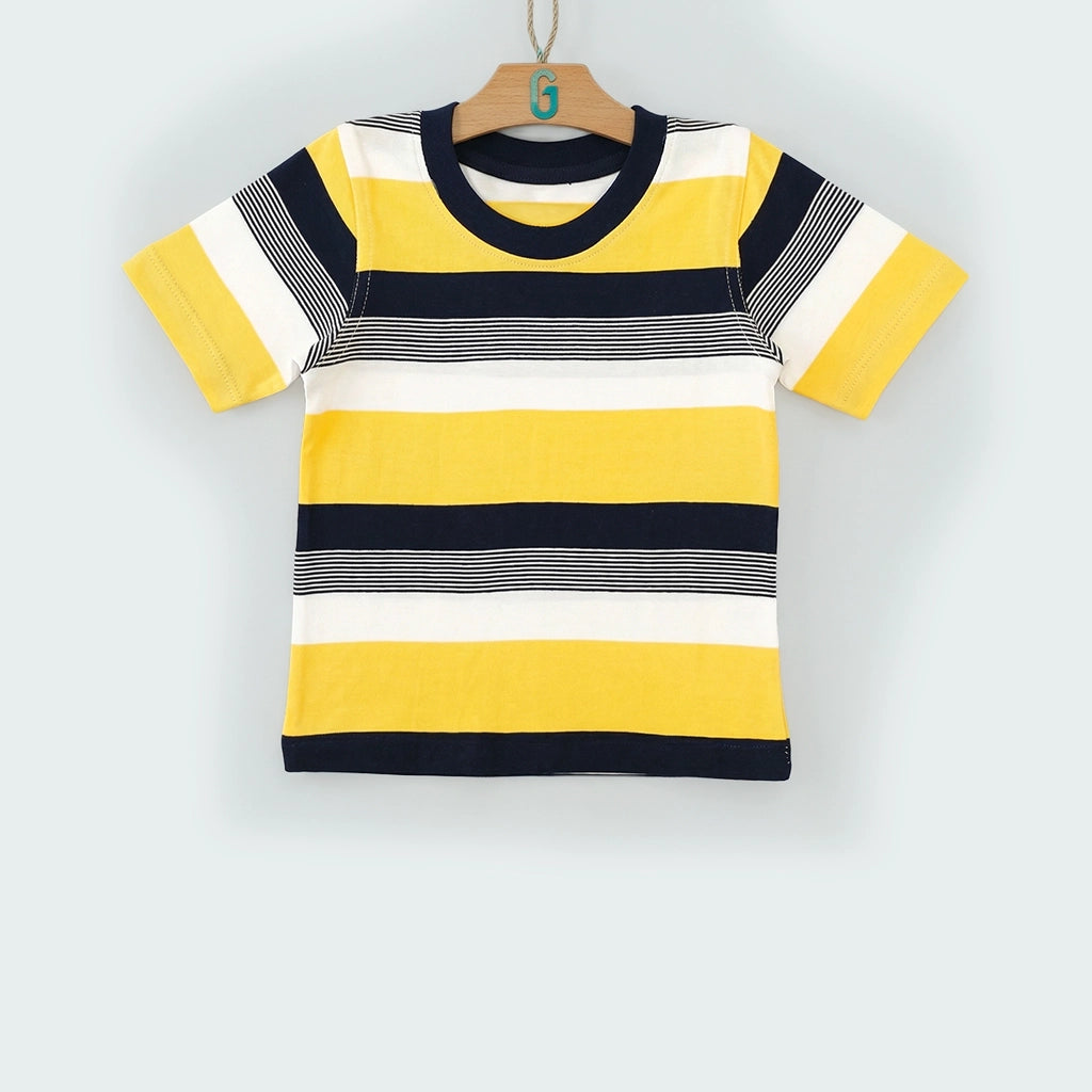 Crewneck Yellow - N.blue, White Stripes-27753