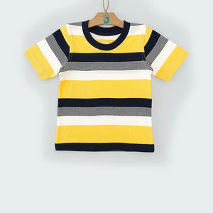 Crewneck Yellow - N.blue, White Stripes-27753