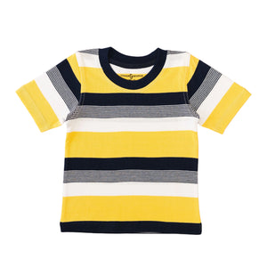 Crewneck Yellow - N.blue, White Stripes-27753