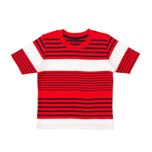 Crewneck Red - N.blue, White Stripes-27772