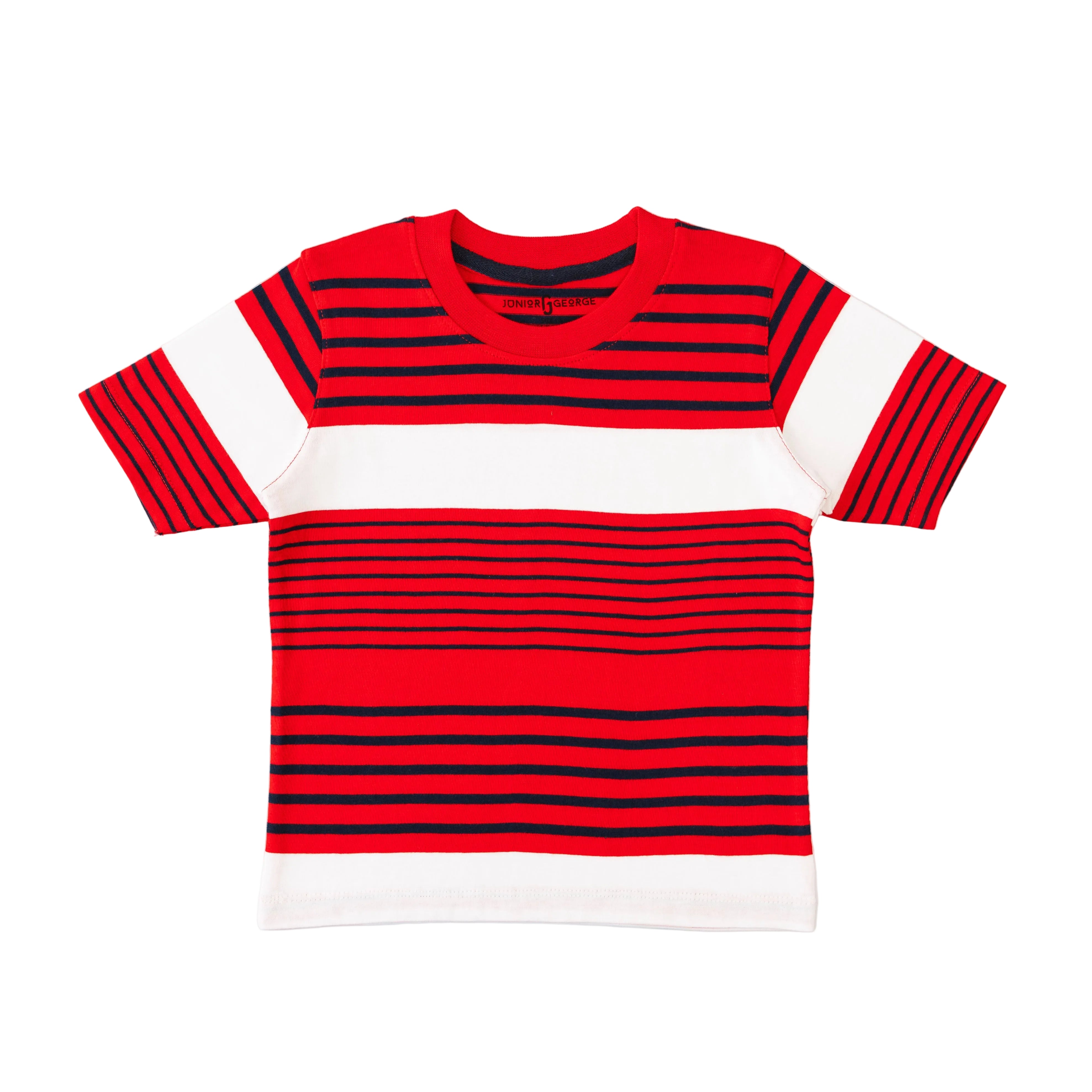 Crewneck Red - N.blue, White Stripes-27772