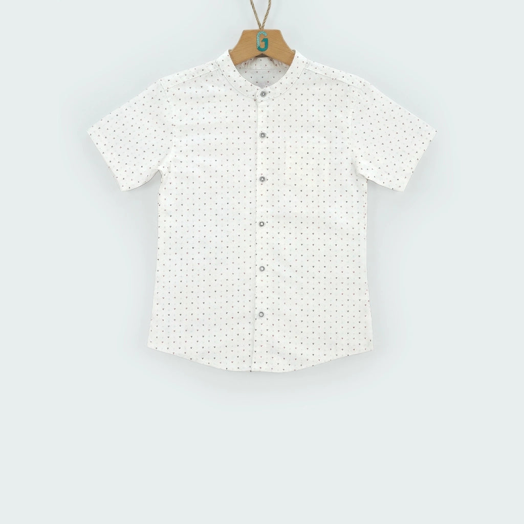 Shirt Off-white- Black,red triangles printed-27776