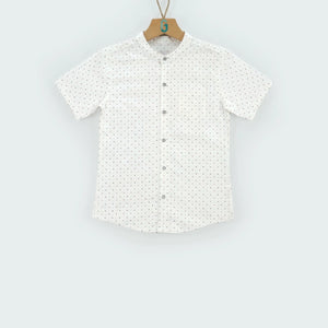 Shirt Off-white- Black,red triangles printed-27776