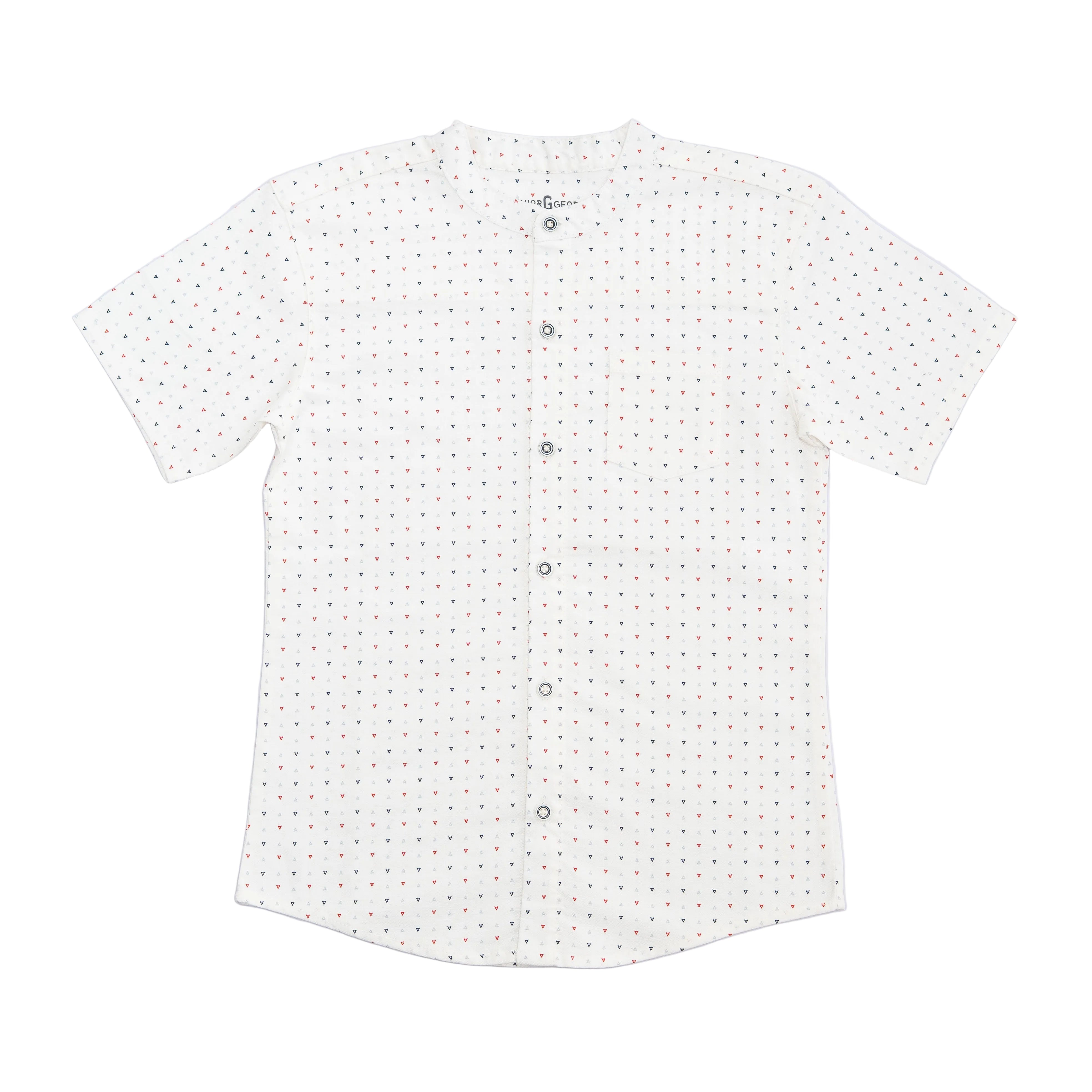 Shirt Off-white- Black,red triangles printed-27776