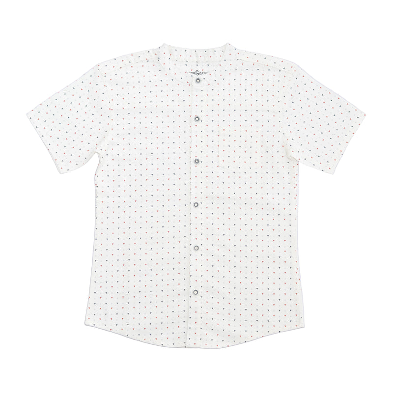 Shirt Off-white- Black,red triangles printed-27776