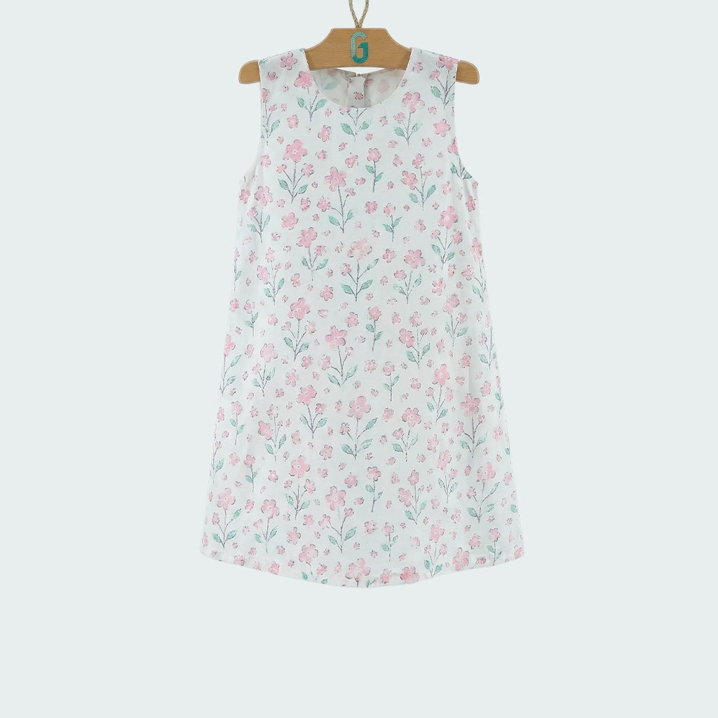 Dress Lace White - Pink Flowers-27782