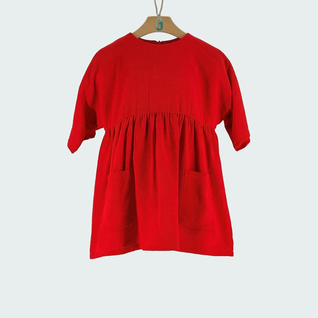 Dress silk - Plain Red-27783