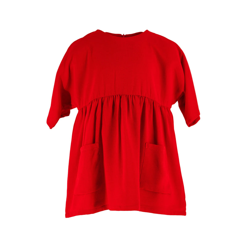 Dress silk - Plain Red-27783