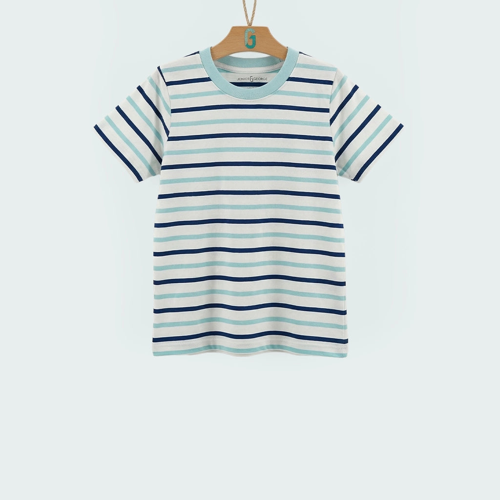 Crewneck L.blue,N.blue, White Stripes-27788