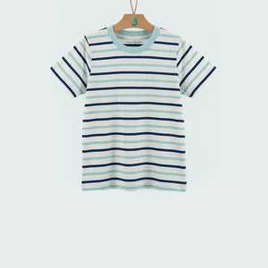 Crewneck L.blue,N.blue, White Stripes-27788