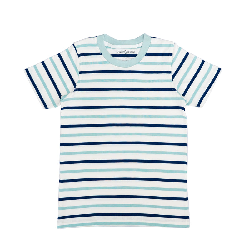 Crewneck L.blue,N.blue, White Stripes-27788
