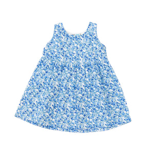 Dress Blue - Tiny flowers printed-27789